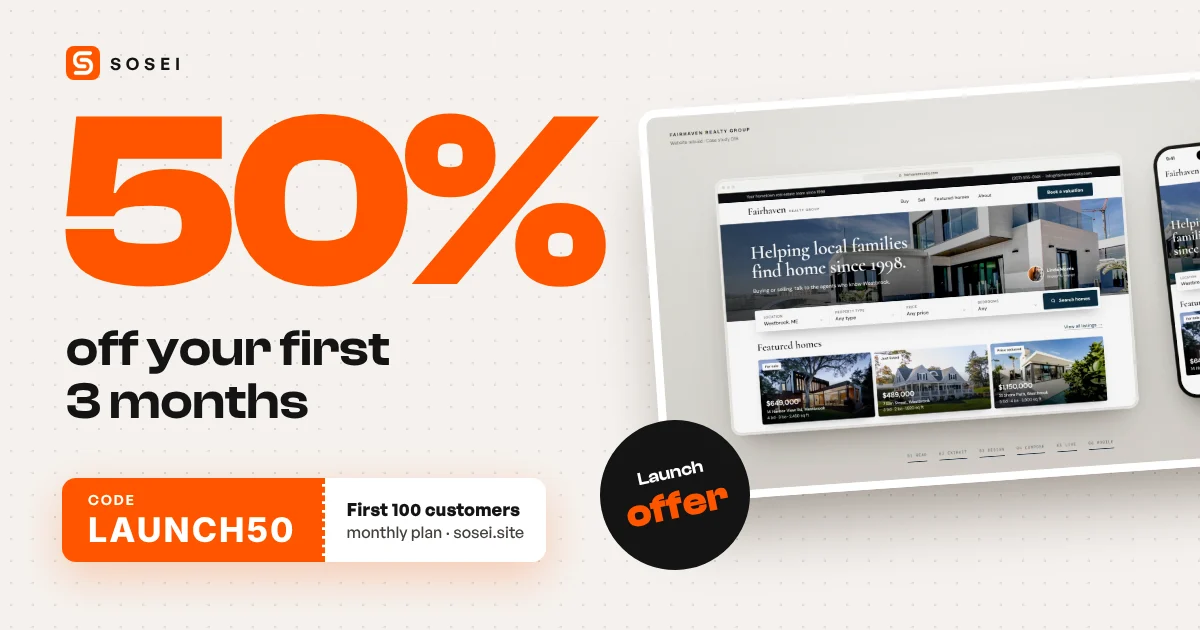 SOSEI launch offer: 50% off for 3 months with code LAUNCH50, for the first 100 customers
